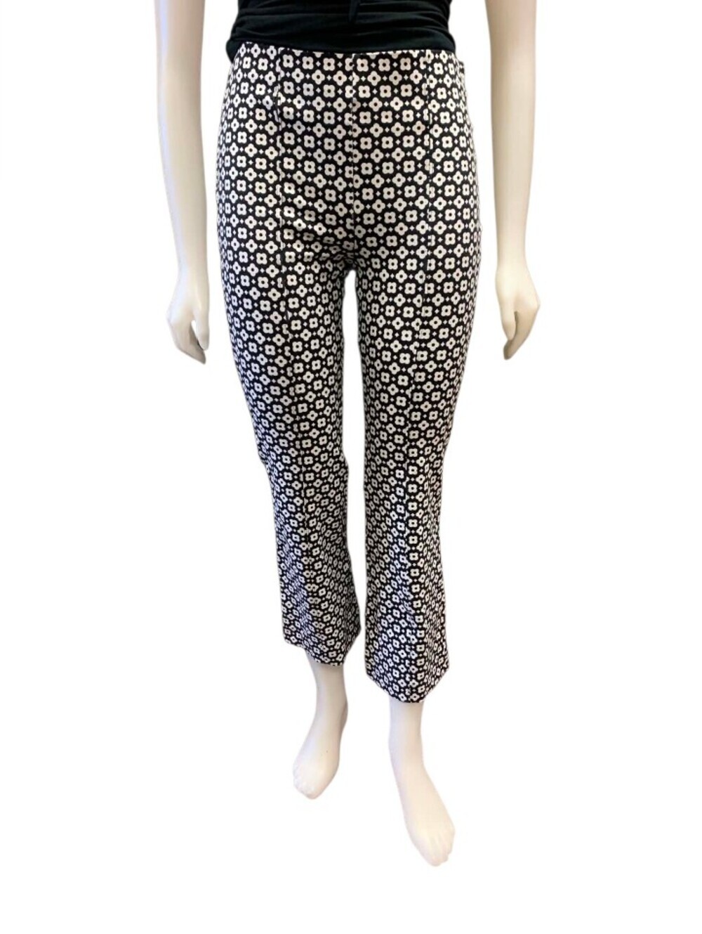 Anthropologie NWOT Maeve Kick Flare Pants, Size Small Black & White